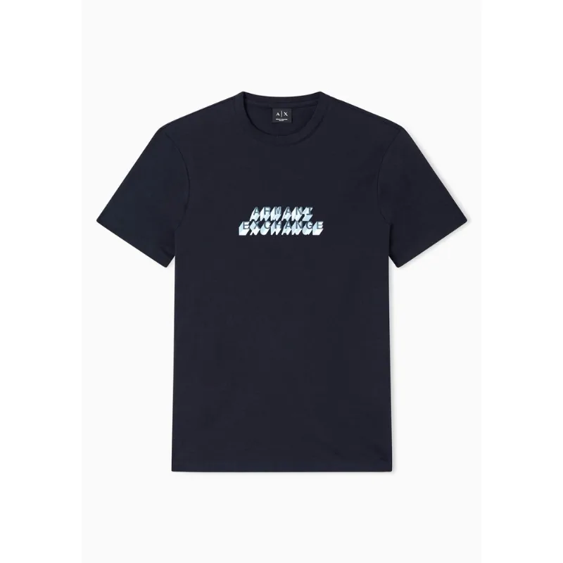 Camiseta Slim Fit em Algodão Azul Marinho - S