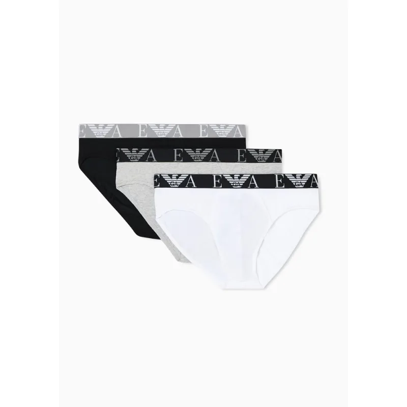 Kit 3 Cuecas Preto/Cinza/Branco - M
