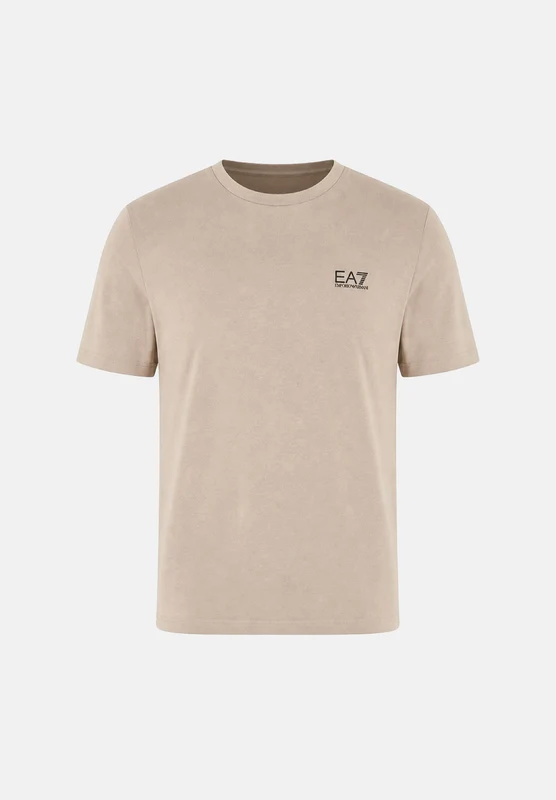 EA7 T-shirt a manica corta beige da uomo con logo L