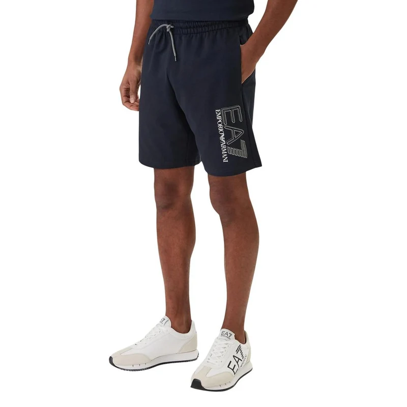 EA7 Emporio Armani Blue Cotton Bermuda Shorts IT44 | S