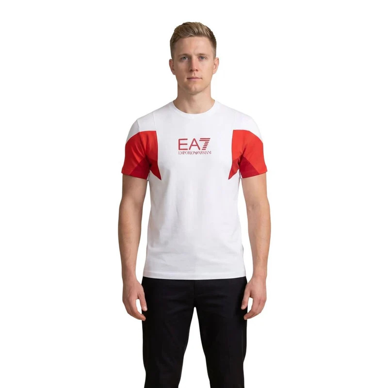 EA7 Emporio Armani White Cotton T-Shirt IT44 | S