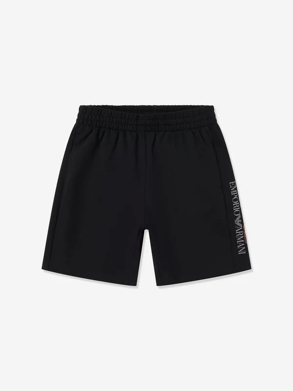 EA7 Emporio Armani Boys Train Visibility Bermuda Shorts in Black Black / 12 Yrs