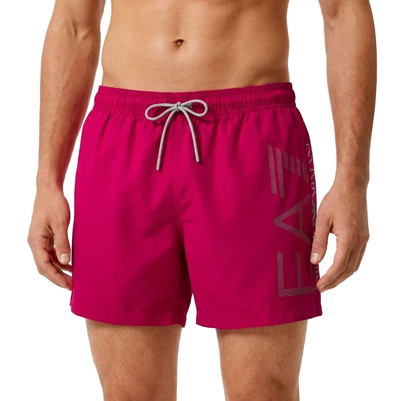 Costume Uomo Boxer Emporio Armani 7 Logo Fucsia Argento S