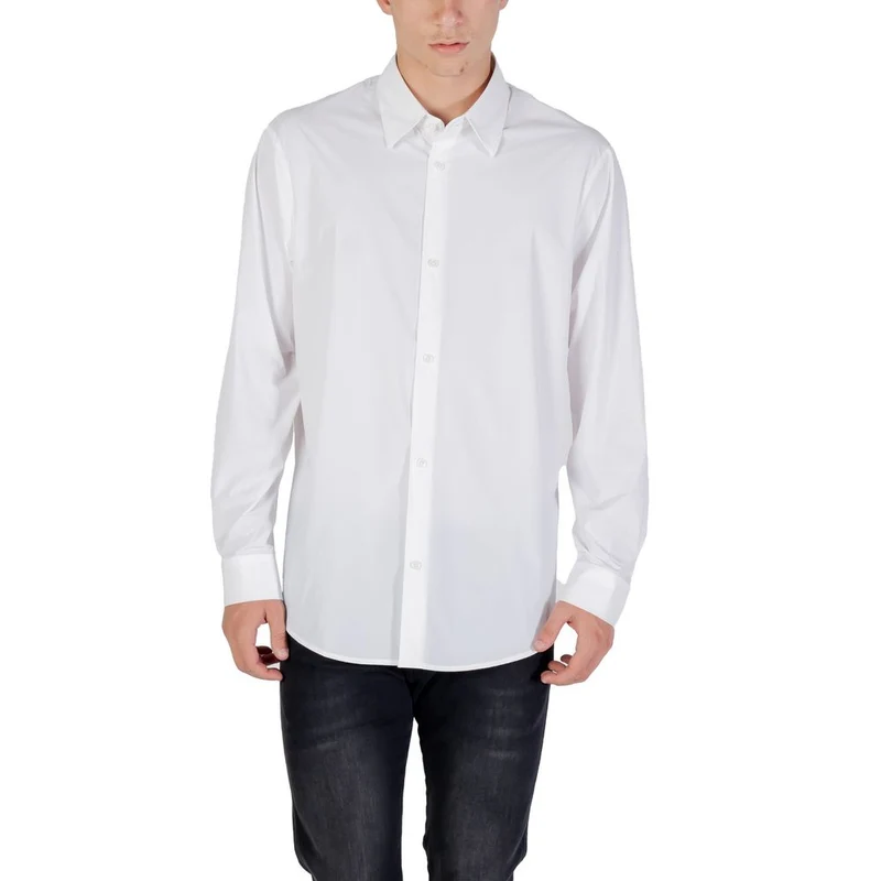 Armani Exchange Cream Elastane Dress Shirt IT48 | L