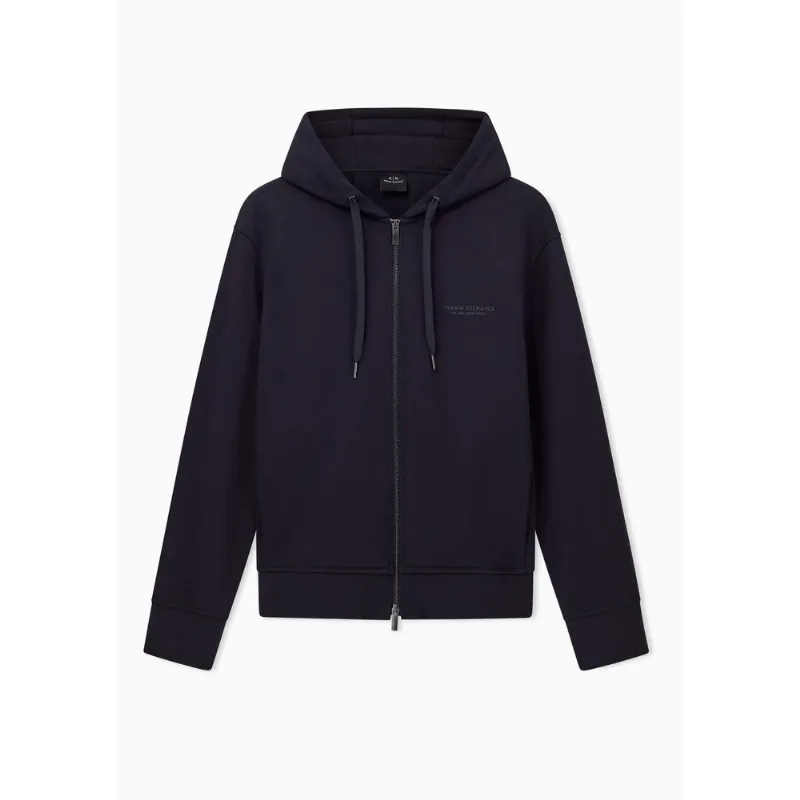 Moletom com Capuz e Zíper em Algodão French Terry Azul - M