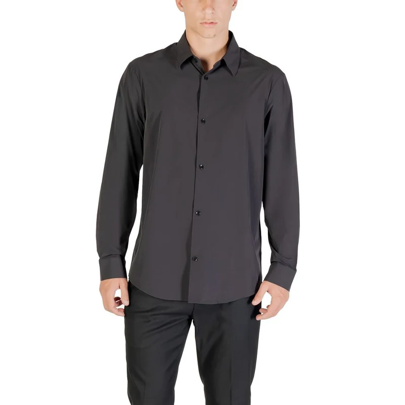 Armani Exchange Black Elastane Dress Shirt IT44 | S