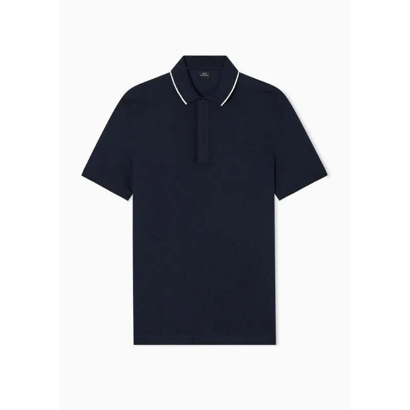Camisa Polo em Algodão Piquê com Modelagem Slim Azul - L