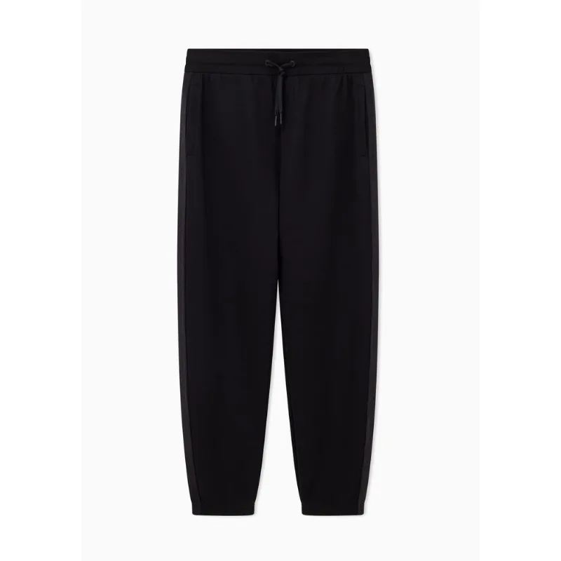 Calça Jogger com Listra e Logo Preto - M