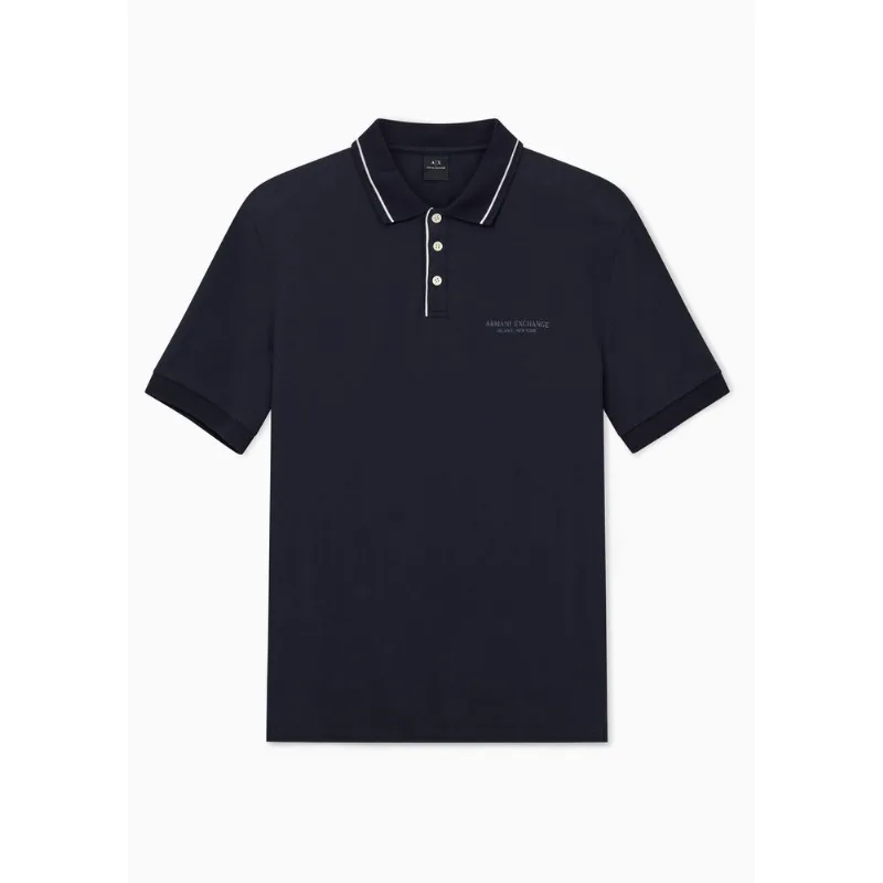 Camisa Polo em Tecido Elástico Algodão Essential Azul - XL