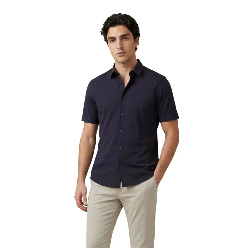 Armani Exchange Blue Polyamide Shortsleeve Shirt IT46 | M
