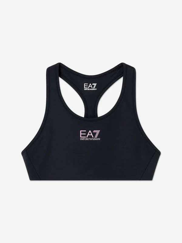 EA7 Emporio Armani Girls Vigor7 Sports Bra in Black Black / 8 Yrs