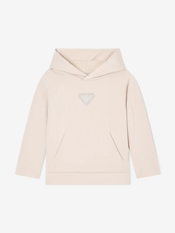 Emporio Armani Boys Logo Hoodie in Ivory Ivory / 12 Yrs