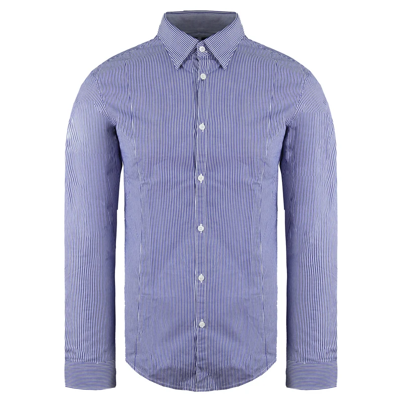 Armani Jeans Fitted Mens Blue Shirt L