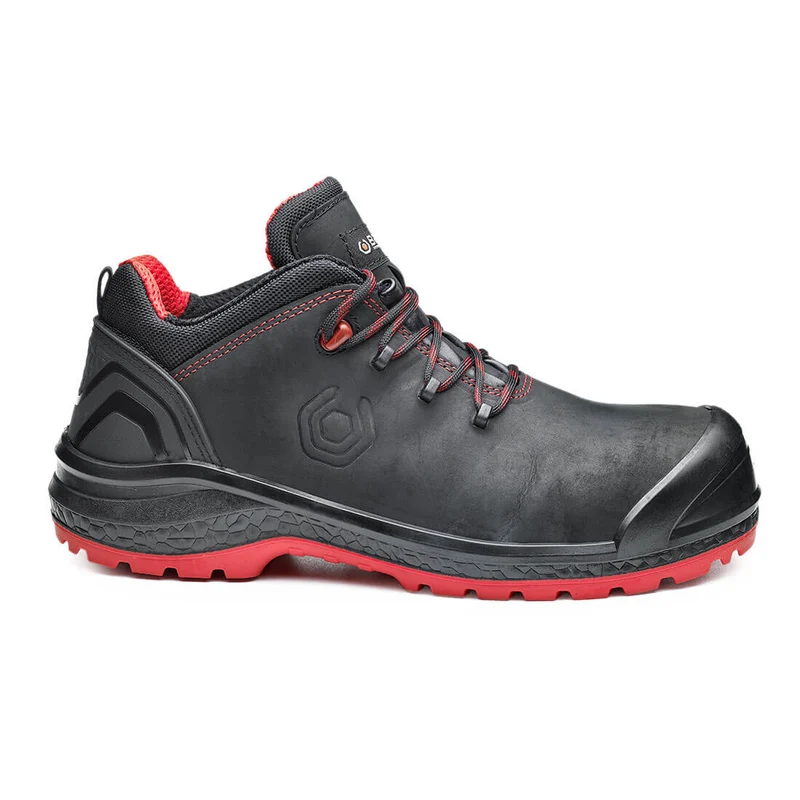 Base Be-Uniform Toe Cap Work Safety Shoes Black/Red / 7 UK | 41 EU