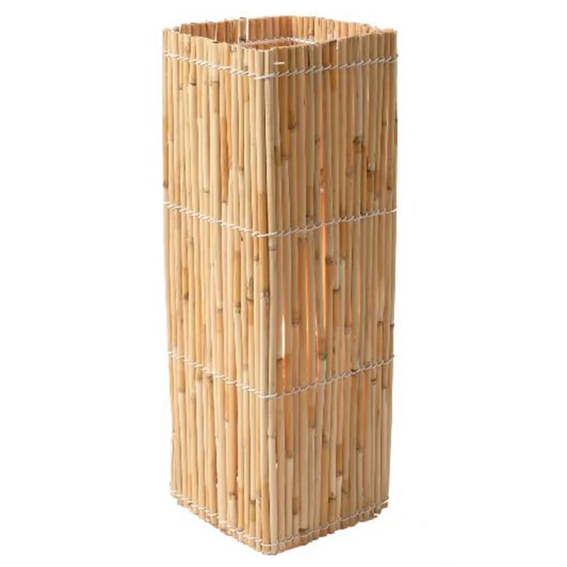 Lampada da terra tonda e rettangolare per giardino in bamboo e metallo Lampada rettangolare
