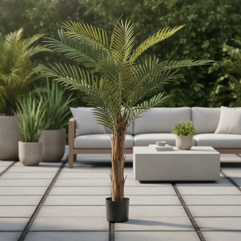 Palma con vaso, pianta artificiale decorativa verde da 150 cm per interno