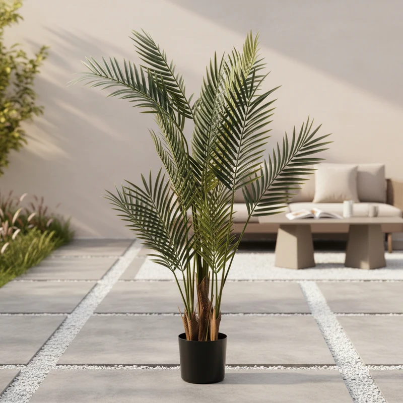 Palma con vaso, pianta artificiale decorativa verde da 150 cm per interno