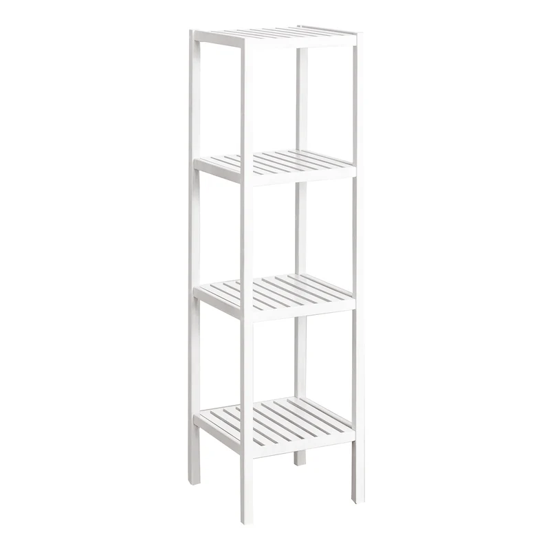 Mobiletto multiuso con ripiani scaffale moderno in legno Bianco 4 Ripiani
