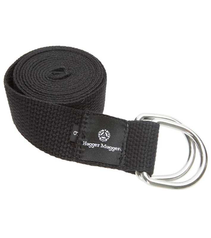Hugger Mugger D-Ring Cotton Yoga Strap 6' Black