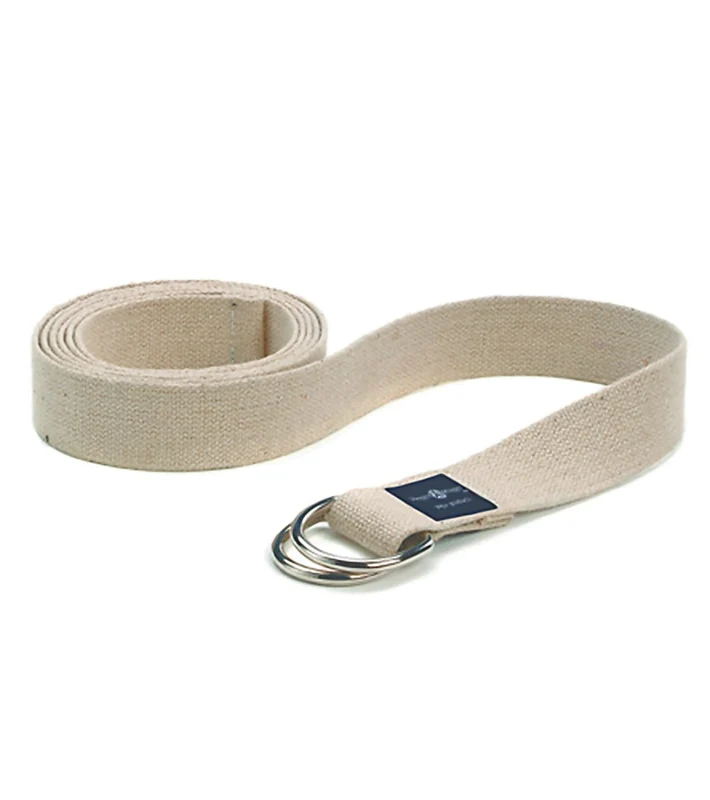 Hugger Mugger 8' Hemp Yoga Strap w/ D Ring Natural