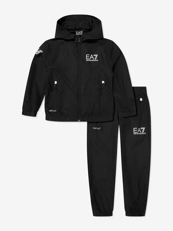 EA7 Emporio Armani Boys Tennis Pro Tracksuit in Black Black / 8 Yrs