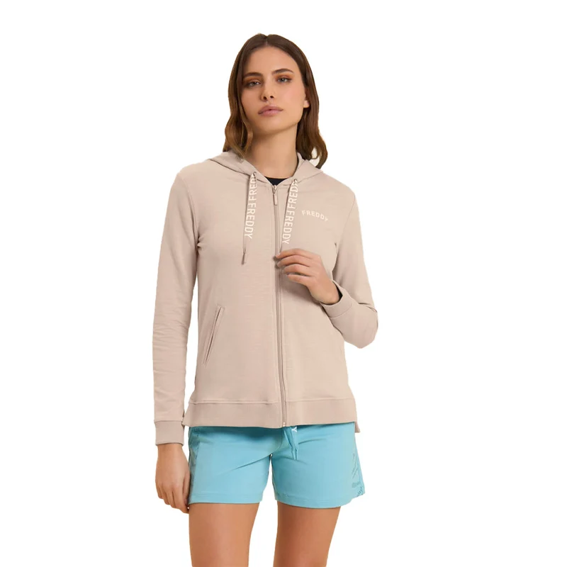 Felpa Donna Freddy Tessuto Fiammato Beige M