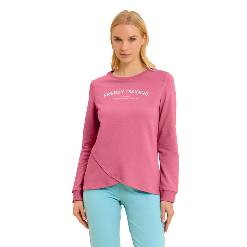 Felpa Donna Freddy Fronte Incrocio Rosa L