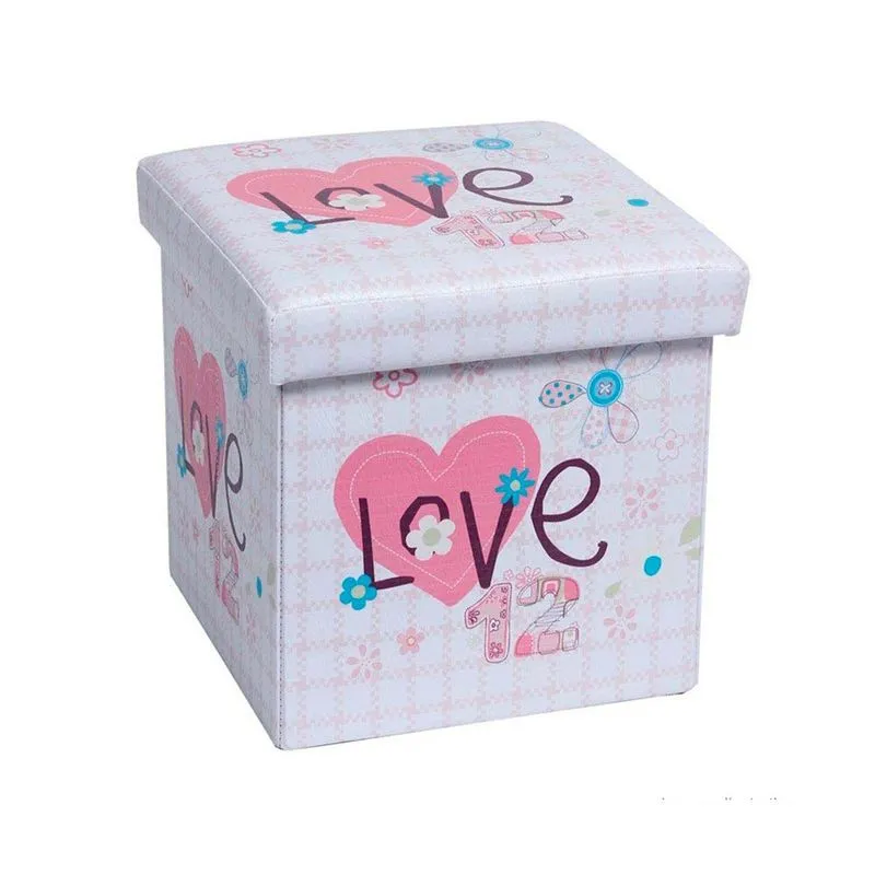Puff Baú De Plástico 37,5cm Rosa Love Coisas e Coisinhas