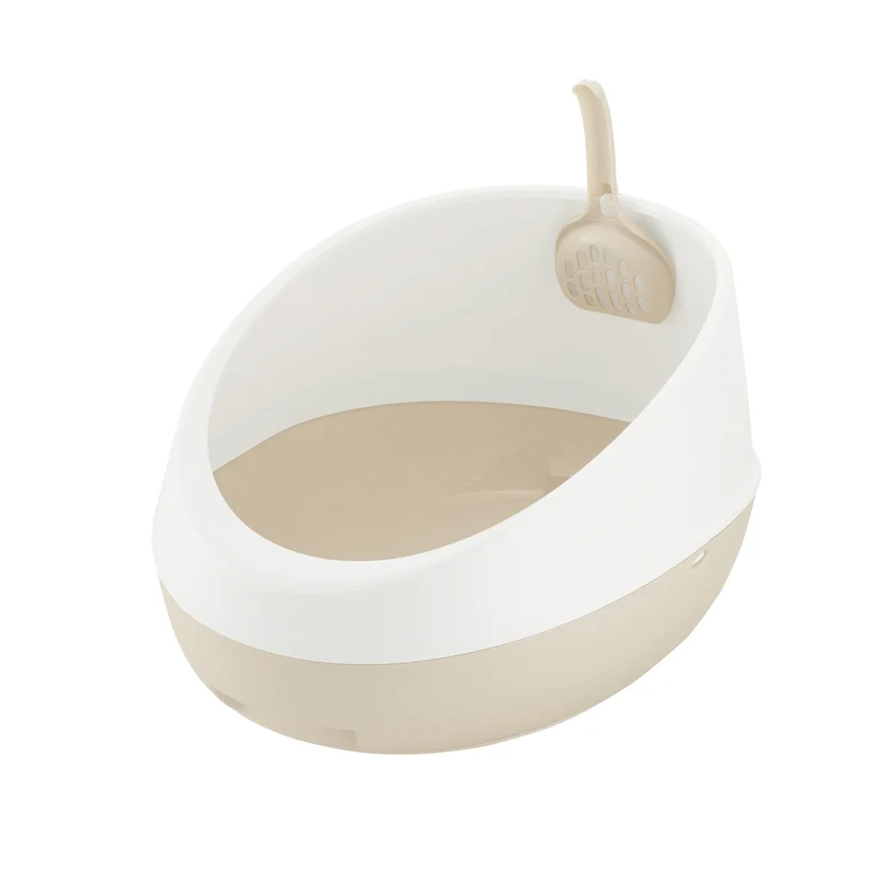 Richell PAW TRAX Rimmed Cat Litter Pan White / 18.5" x 14.2" x 9.6"