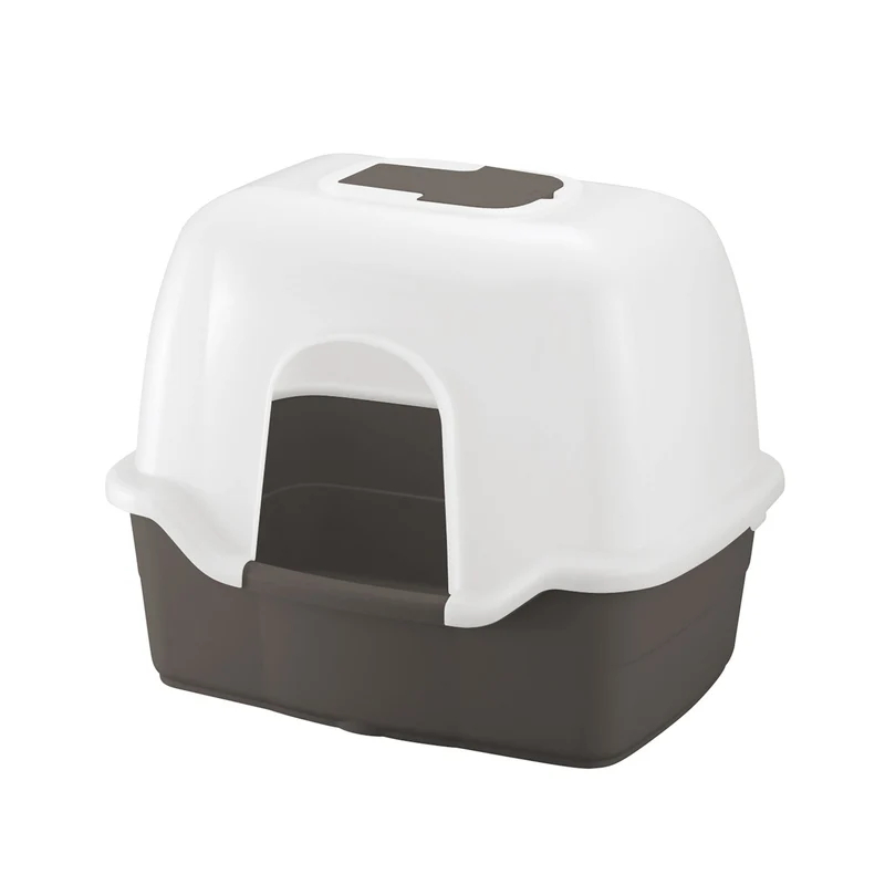Richell PAW TRAX Wide Hooded Cat Litter Box Brown / 23.5" x 18" x 19"