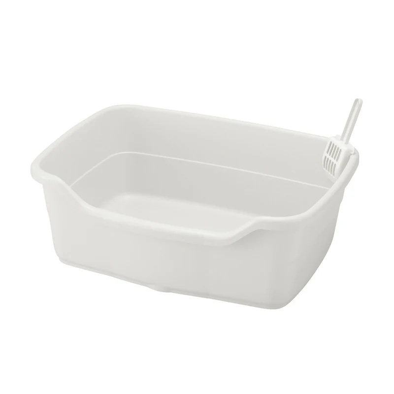 Richell PAW TRAX Wide Cat Litter Pan White / 23.5" x 17.5" x 8.5"