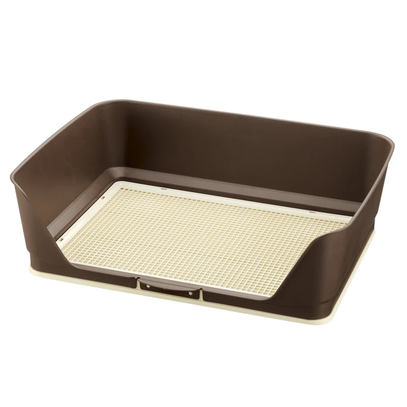 Richell PAW TRAX Splash Free Potty Pad Tray Brown / 25" x 18.5" x 8"
