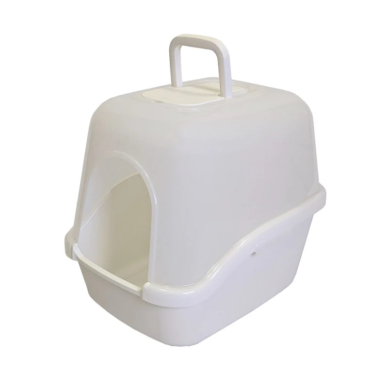Richell PAW TRAX Hooded Litter Box White / 20 x 16 x 17