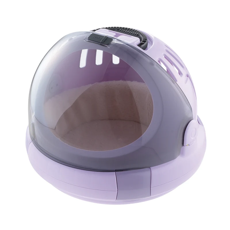 Richell Space Capsule Pet Carrier & Bed Lavender / 16.5" x 16.5" x 14"