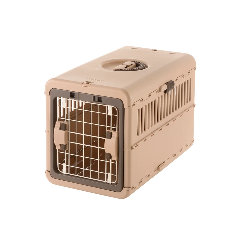 Richell Foldable Pet Carrier Soft Tan/Brown / 13.5" x 22" x 15" (Small)