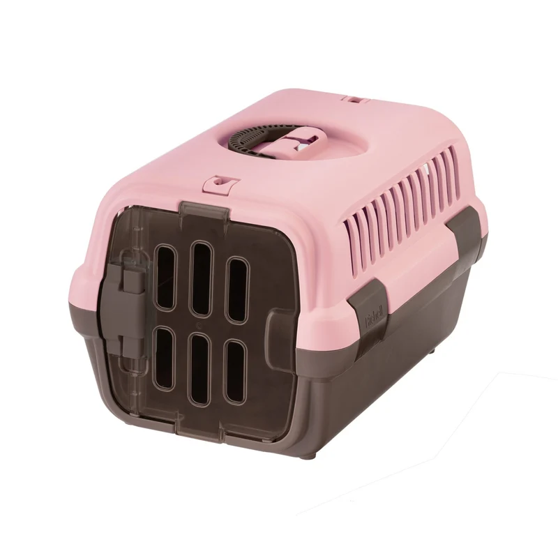 Richell Pet Travel Carrier II Soft Pink/Brown / 18.5" x 12.4" x 11.2" (Small)