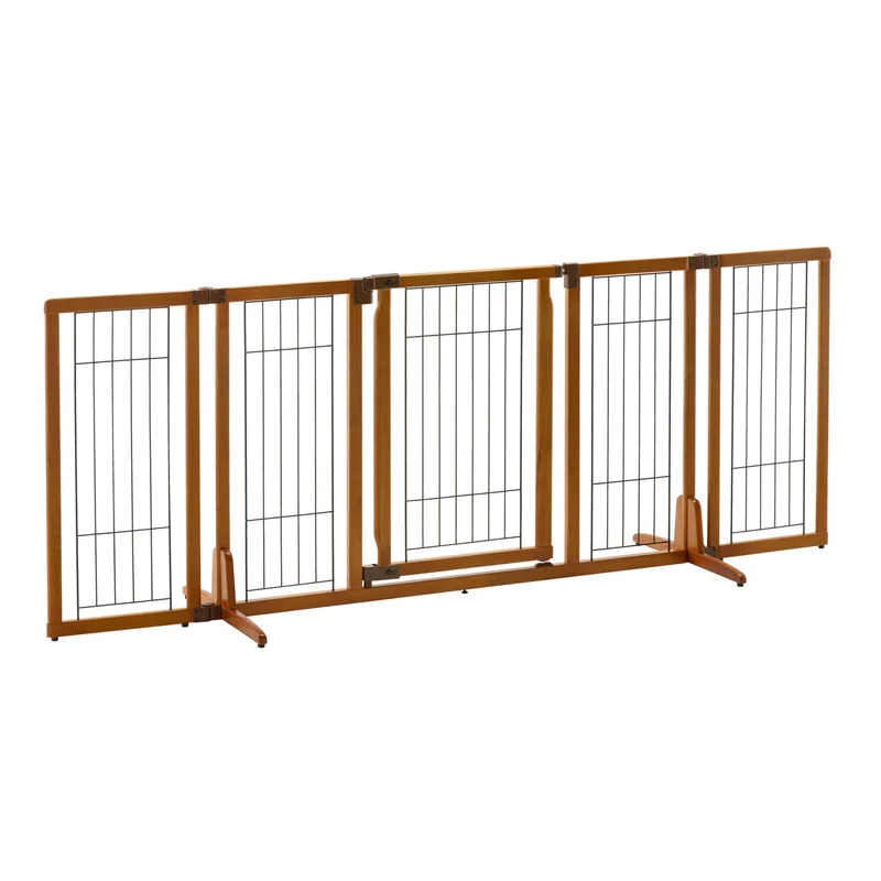 Richell Wide Premium Plus Freestanding Pet Gate Autumn Matte / 55.1-84.3" x 20.5-26" x 32"