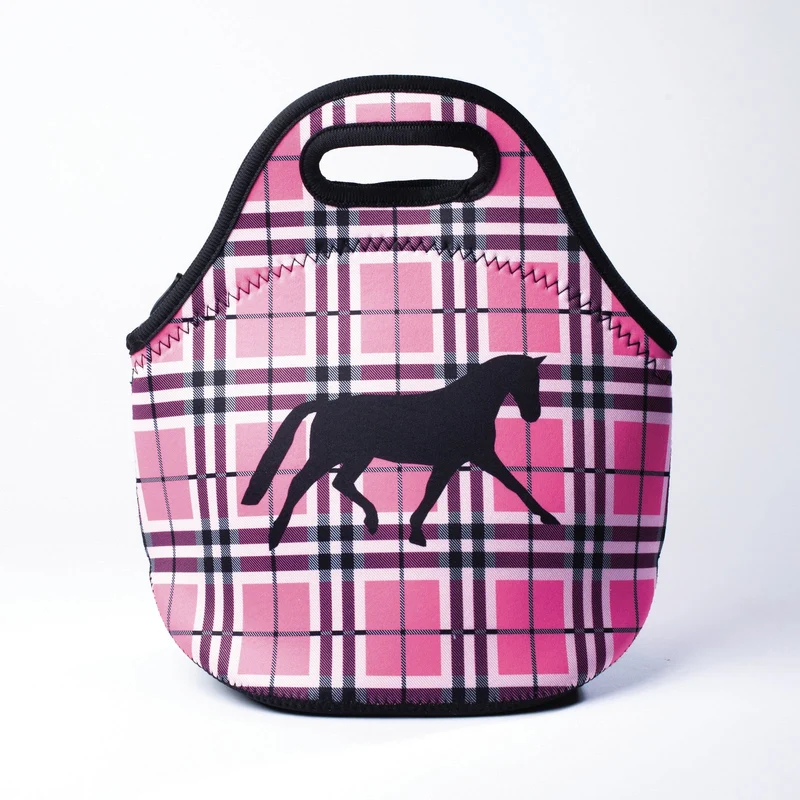 Tek Trek Neoprene Lunch Tote Plaid Pink
