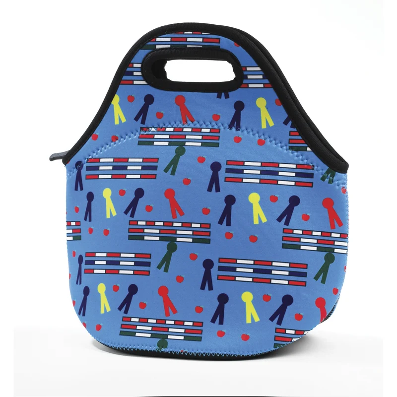 Tek Trek Neoprene Lunch Tote - Rails & Ribbons Blue