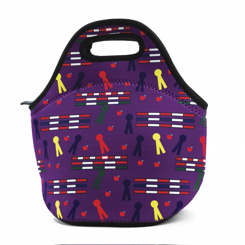 Tek Trek Neoprene Lunch Tote - Rails & Ribbons Purple