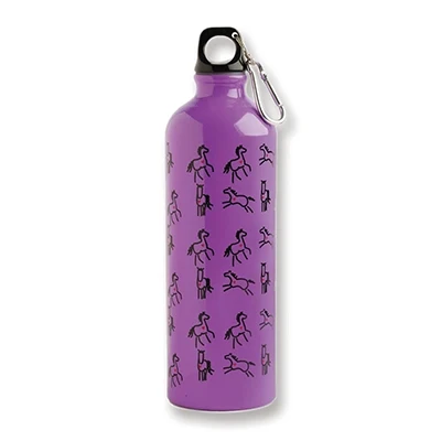 Heart Horse Aluminum Sports Bottle Lavender