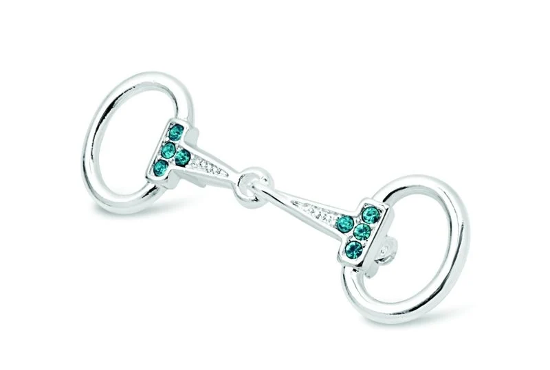 Kelley Silver Snaffle Bit Pin Small Aqua Aqua / Small
