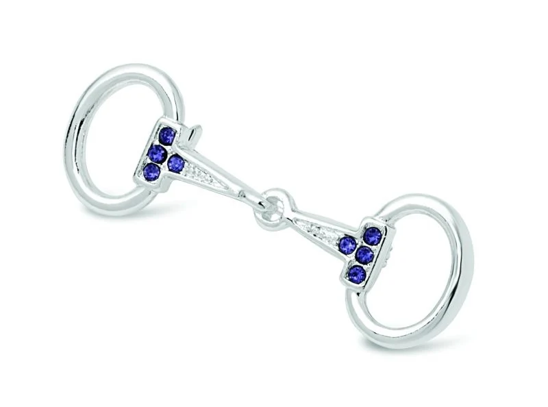 Kelley Silver Snaffle Bit Pin Small Aqua Purple / Small