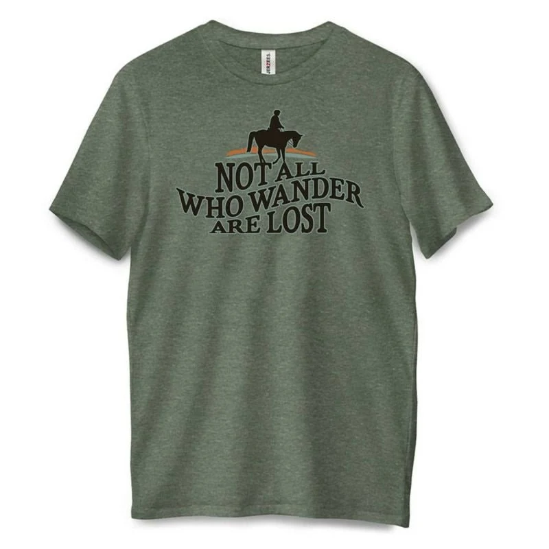 Not All Who Wander T-Shirt Green Heather / Extra Large