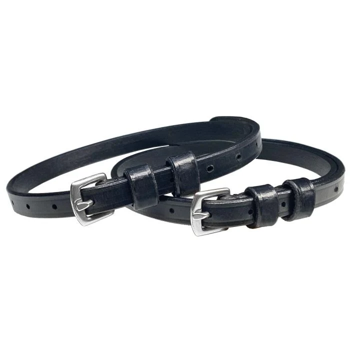 Spur Straps - Ladies Black / 3/8" x 18"