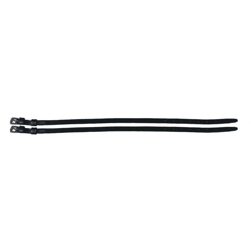 Kids English Leather Spur Straps 3/8" x 15" Black Black / 3/8" x 15"