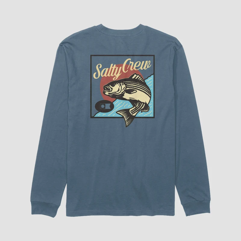 Salty Crew Striped T-Shirt Slate Medium