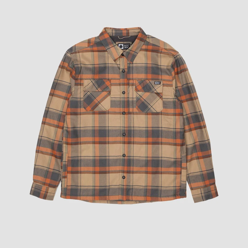 Salty Crew Fathom LS Tech Shacket Twig X-Large