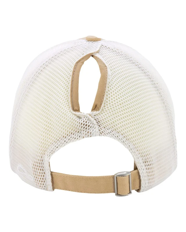 Infinity Her ANNIE Women's Peached Twill Mesh Back Cap - Latte White Brown-Light / One Size Fits Most