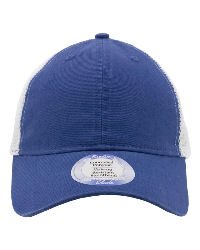 Infinity Her ANNIE Women's Peached Twill Mesh Back Cap - Sapphire White Blue-Royal / One Size Fits Most